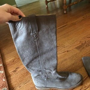 Frye natural GREY Celia X Stitch boots